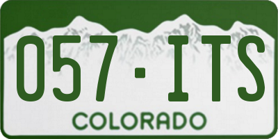 CO license plate 057ITS
