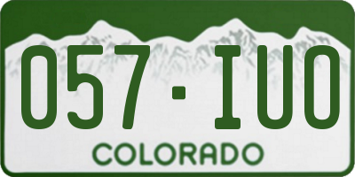 CO license plate 057IUO