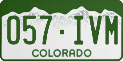 CO license plate 057IVM