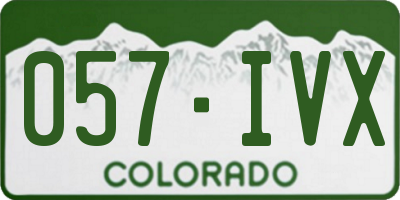 CO license plate 057IVX