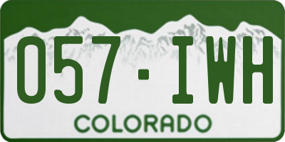 CO license plate 057IWH