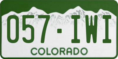CO license plate 057IWI