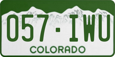 CO license plate 057IWU