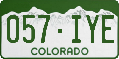 CO license plate 057IYE