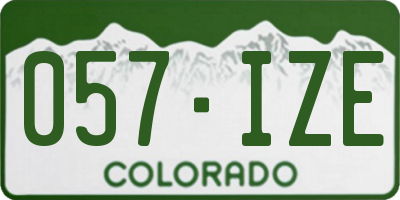 CO license plate 057IZE