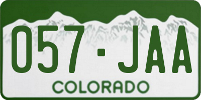 CO license plate 057JAA