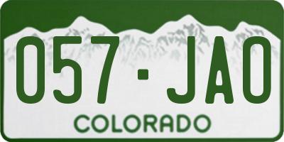 CO license plate 057JAO