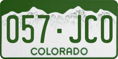 CO license plate 057JCO