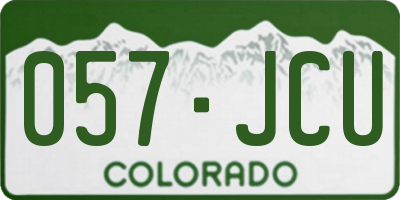 CO license plate 057JCU