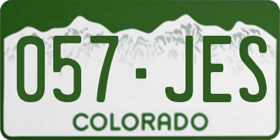 CO license plate 057JES