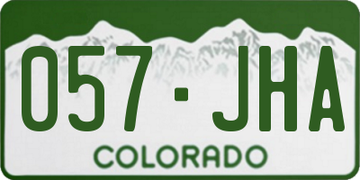 CO license plate 057JHA