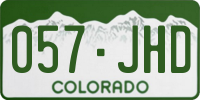 CO license plate 057JHD