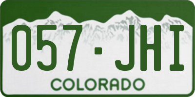 CO license plate 057JHI