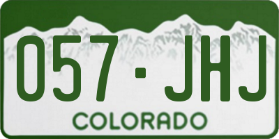 CO license plate 057JHJ