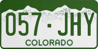 CO license plate 057JHY
