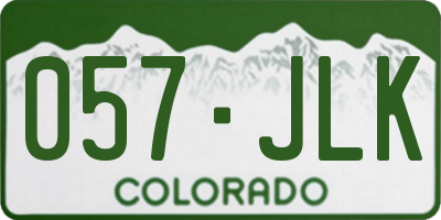 CO license plate 057JLK