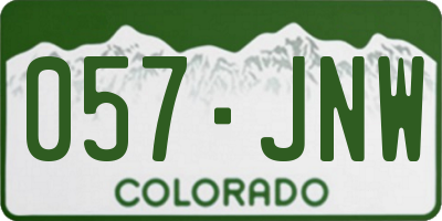 CO license plate 057JNW