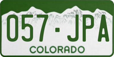 CO license plate 057JPA