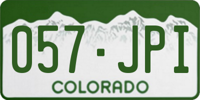CO license plate 057JPI