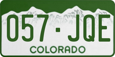 CO license plate 057JQE