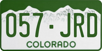 CO license plate 057JRD