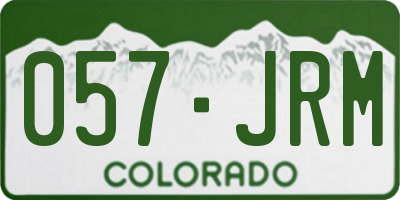 CO license plate 057JRM
