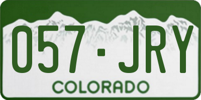 CO license plate 057JRY