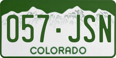 CO license plate 057JSN