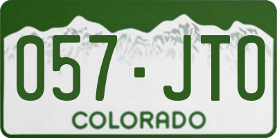 CO license plate 057JTO