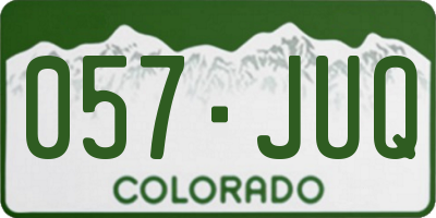 CO license plate 057JUQ