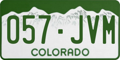 CO license plate 057JVM