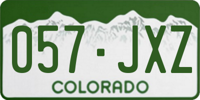 CO license plate 057JXZ