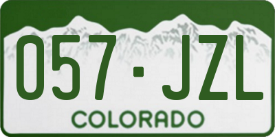 CO license plate 057JZL