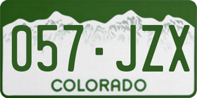 CO license plate 057JZX