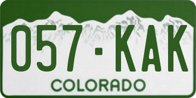 CO license plate 057KAK