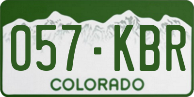CO license plate 057KBR