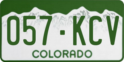 CO license plate 057KCV