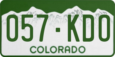 CO license plate 057KDO