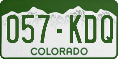 CO license plate 057KDQ