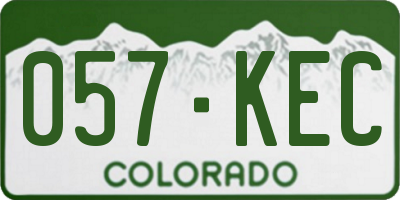 CO license plate 057KEC