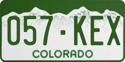 CO license plate 057KEX