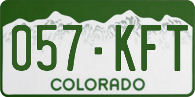 CO license plate 057KFT