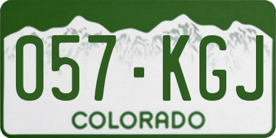 CO license plate 057KGJ