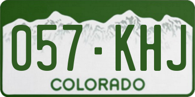 CO license plate 057KHJ