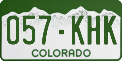 CO license plate 057KHK