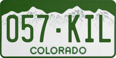 CO license plate 057KIL