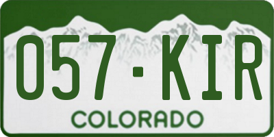 CO license plate 057KIR