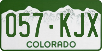 CO license plate 057KJX