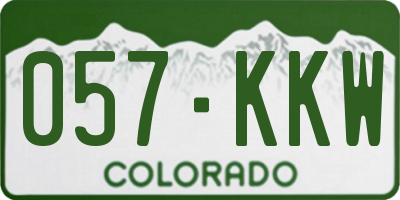 CO license plate 057KKW