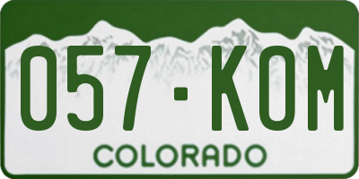 CO license plate 057KOM
